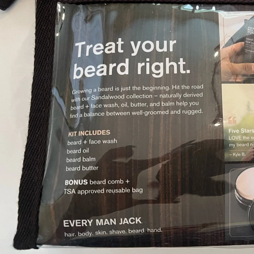New never used every man jack beard grooming travel set